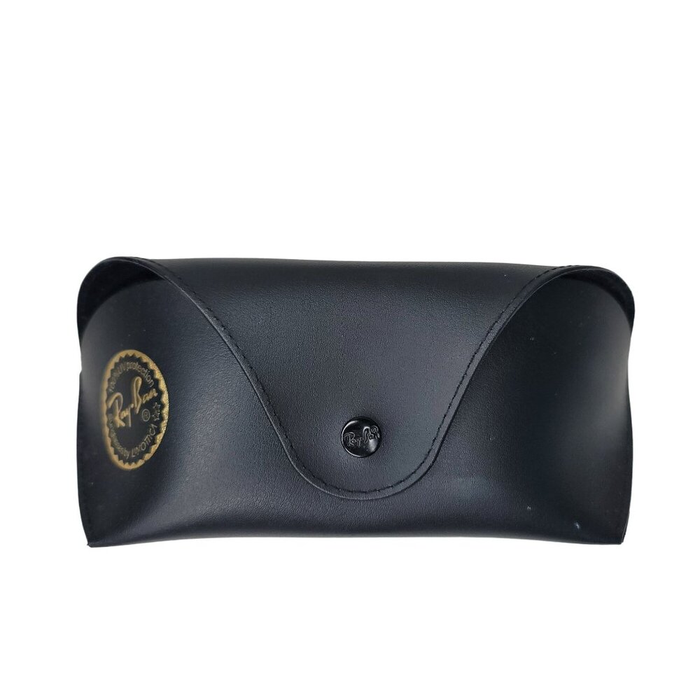 Ray-Ban faux Black Leather Eyeglass Case With Snap Closure. Large glasses case